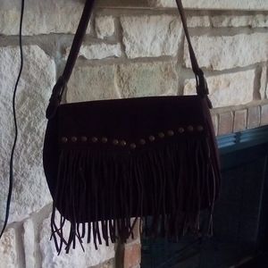 Brown suede purse